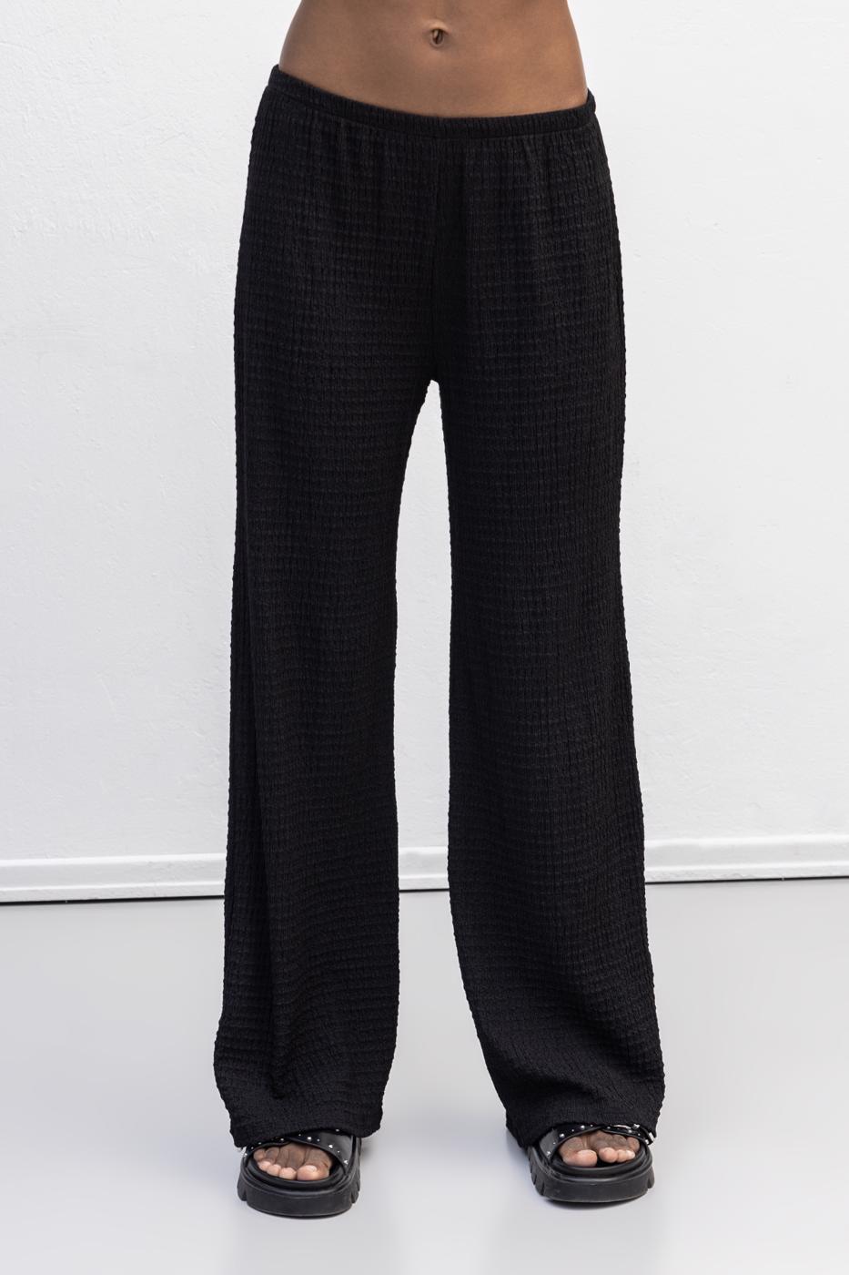 Textured Trousers Black