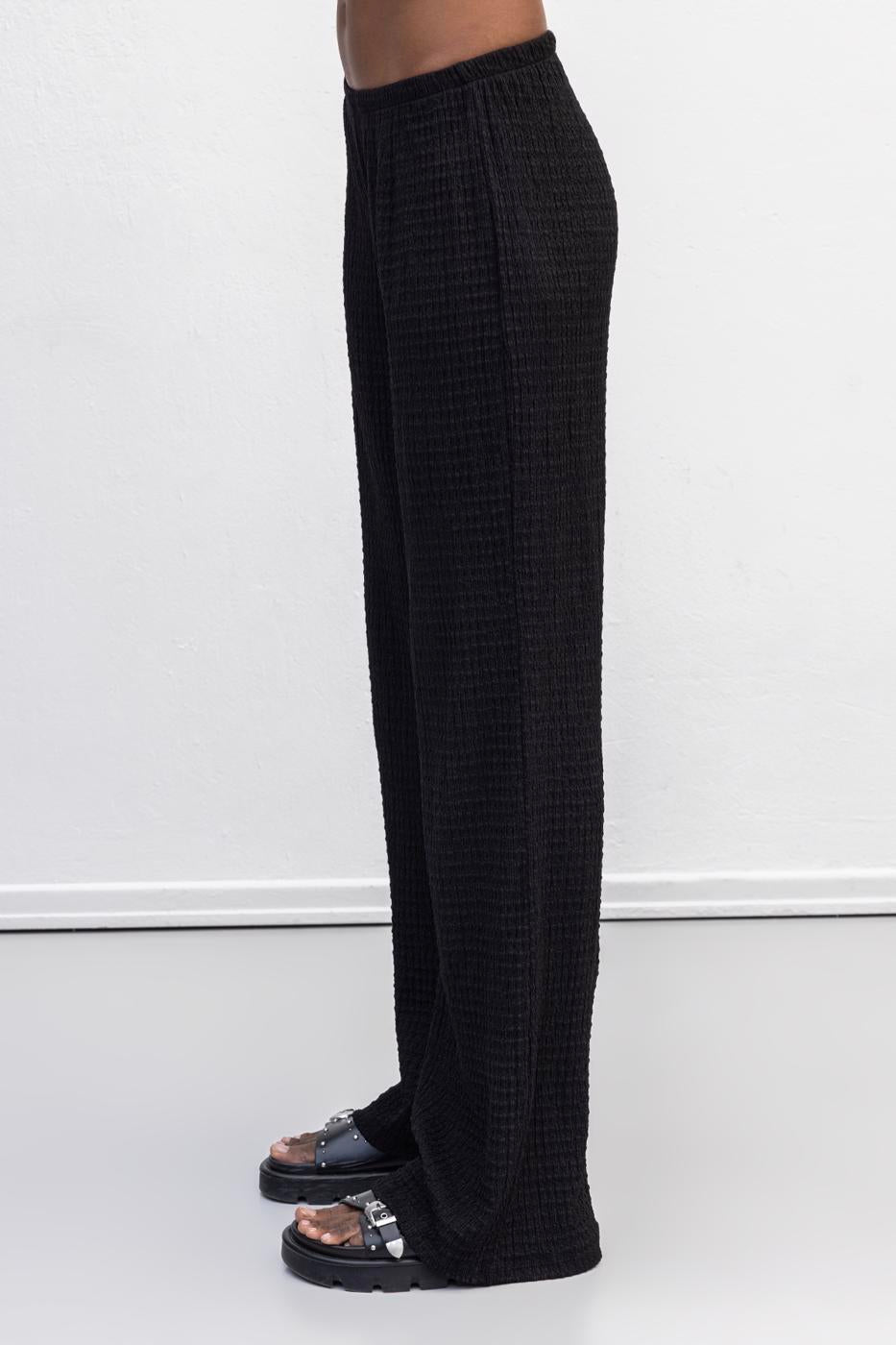 Textured Trousers Black