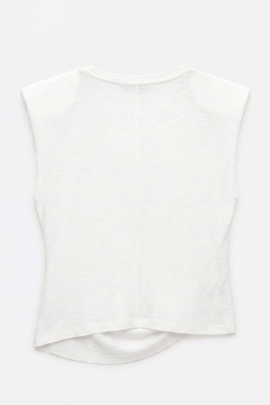 Draped Asymmetrical Top White