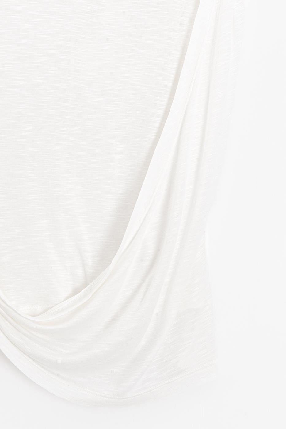 Draped Asymmetrical Top White