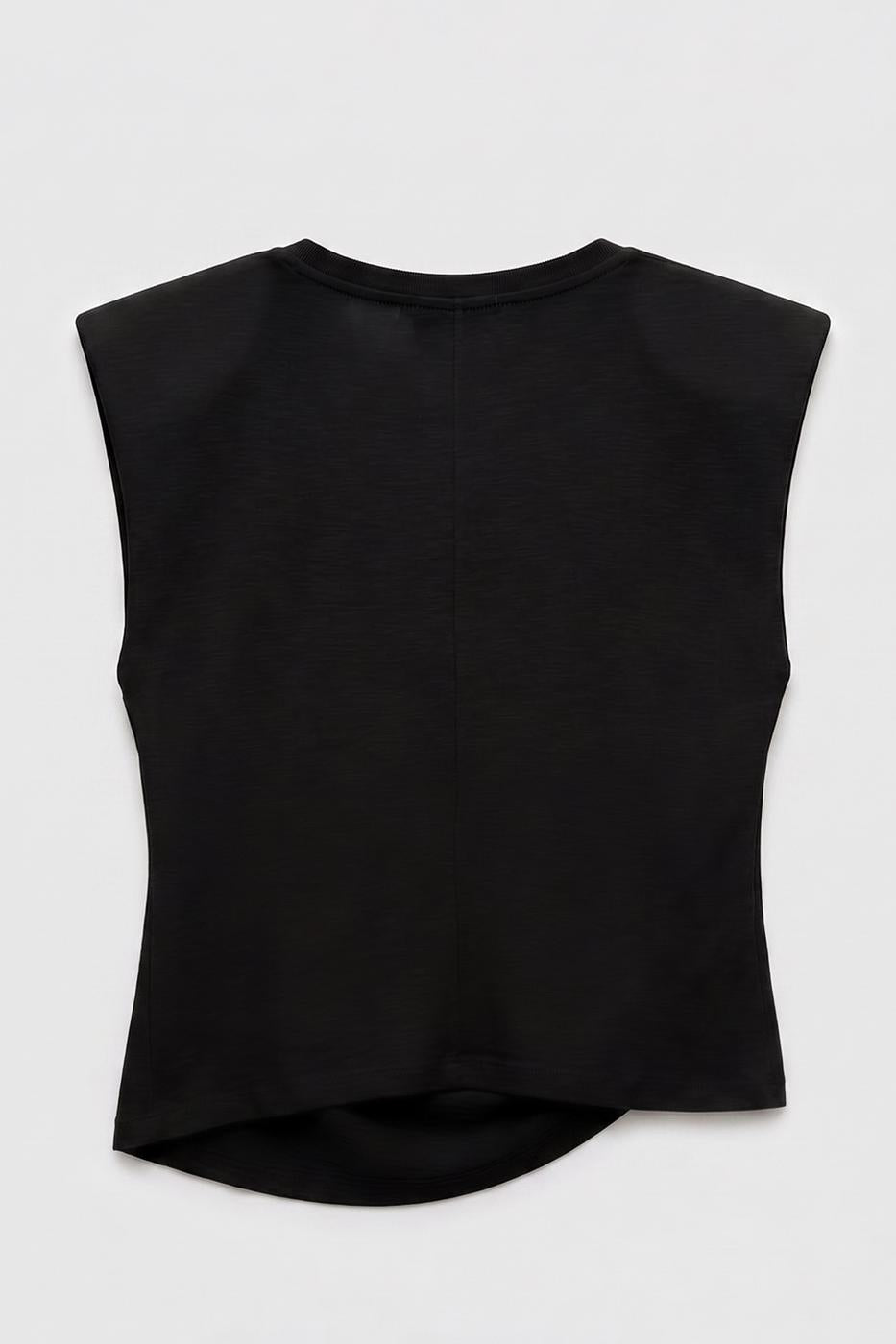 Draped Asymmetrical Top Black