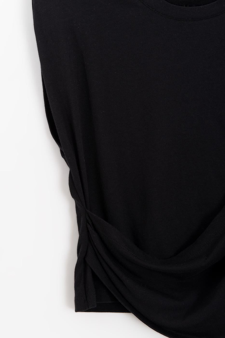 Draped Asymmetrical Top Black