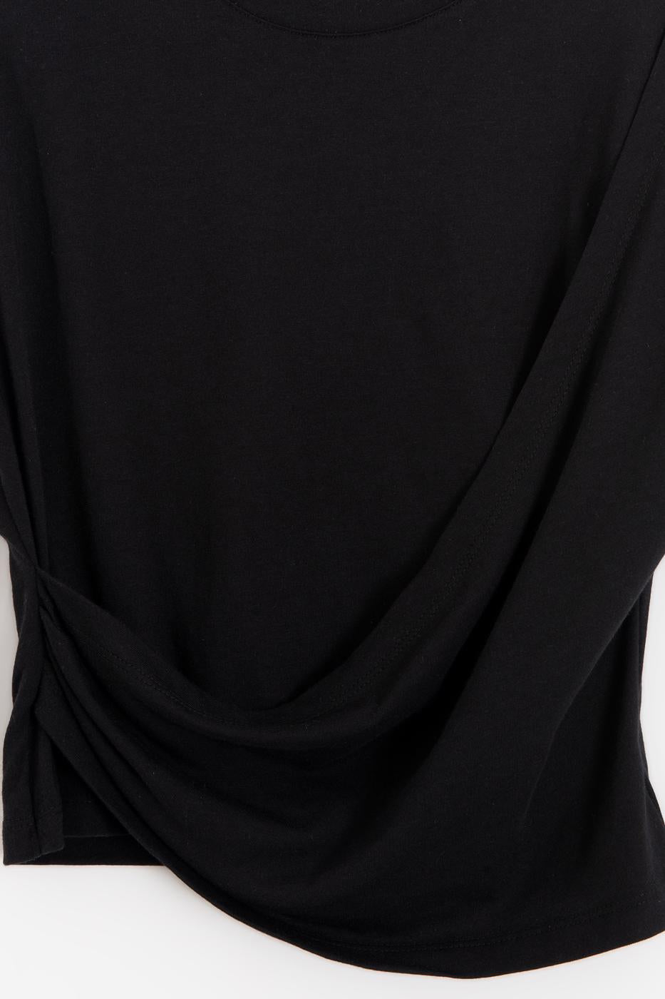 Draped Asymmetrical Top Black