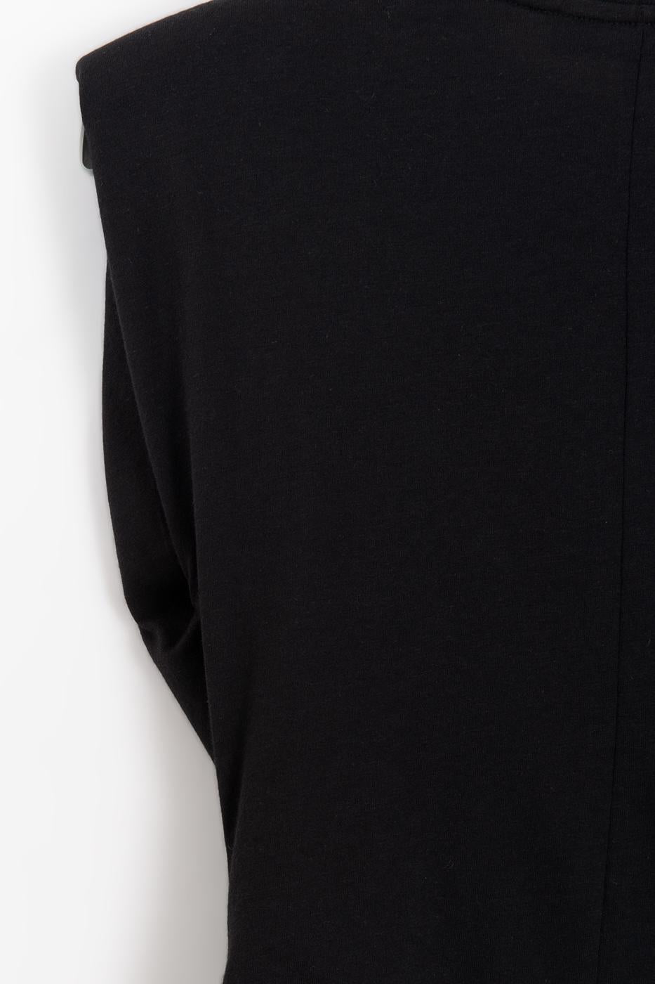 Draped Asymmetrical Top Black