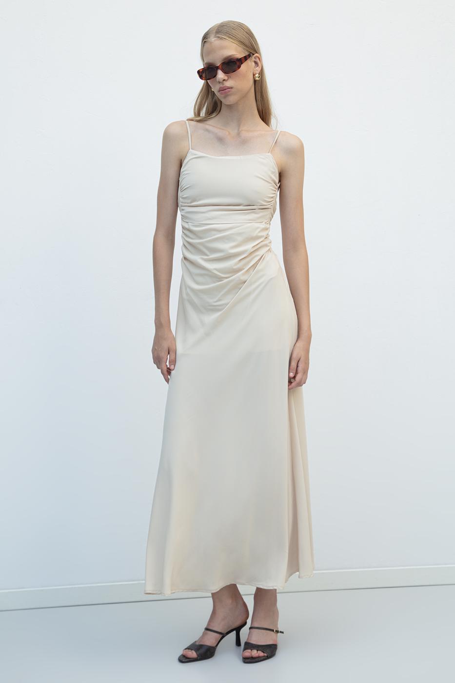 Draped Strap Maxi Dress