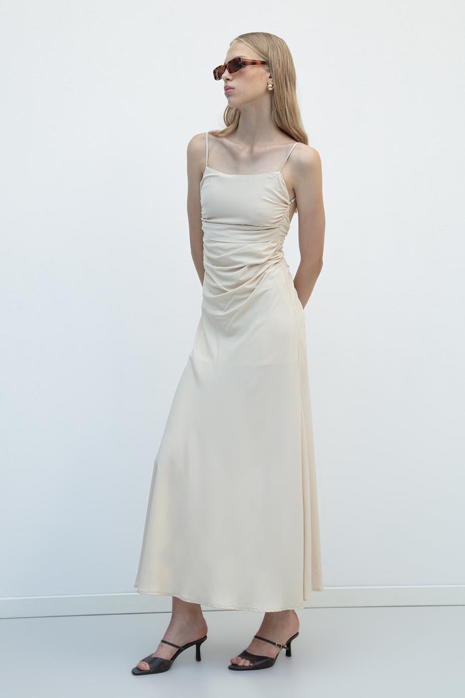 Draped Strap Maxi Dress