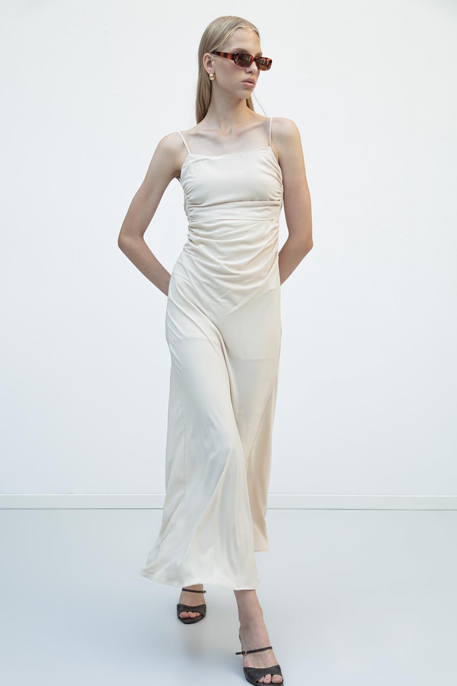 Draped Strap Maxi Dress