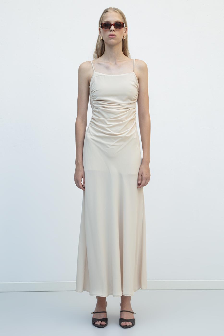 Draped Strap Maxi Dress
