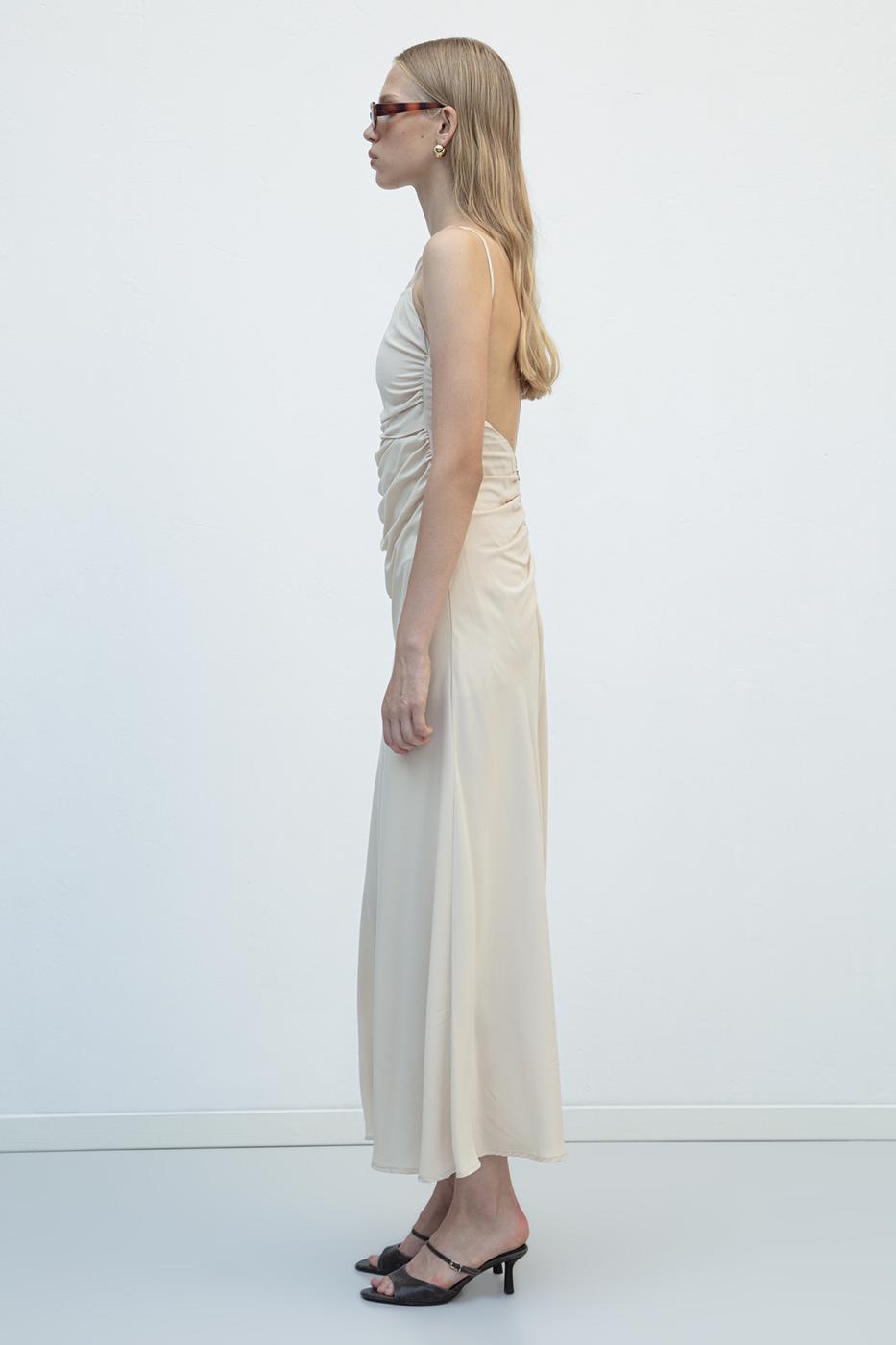 Draped Strap Maxi Dress