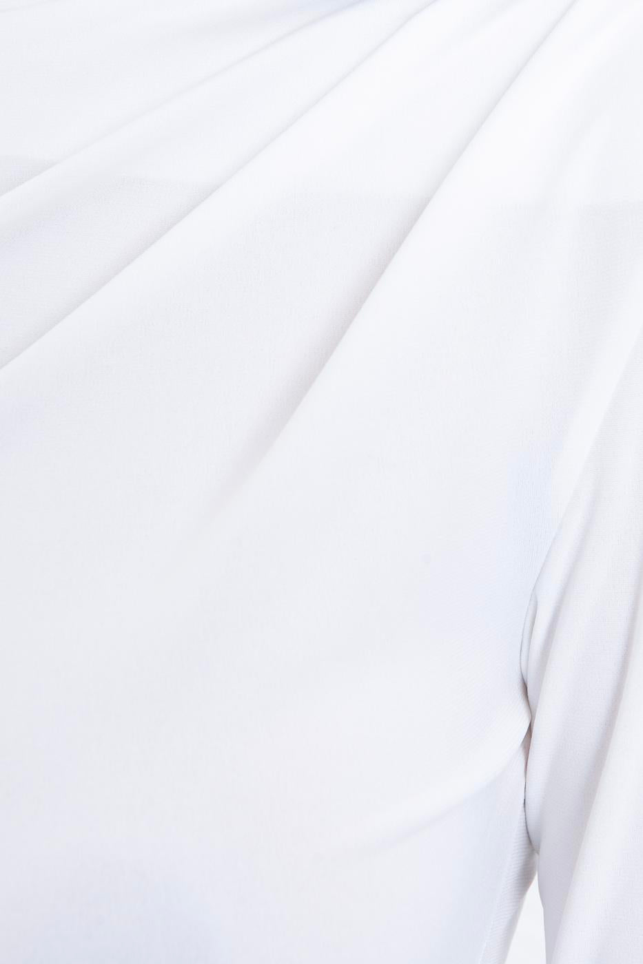 Draped Boat Neck Top Ecru