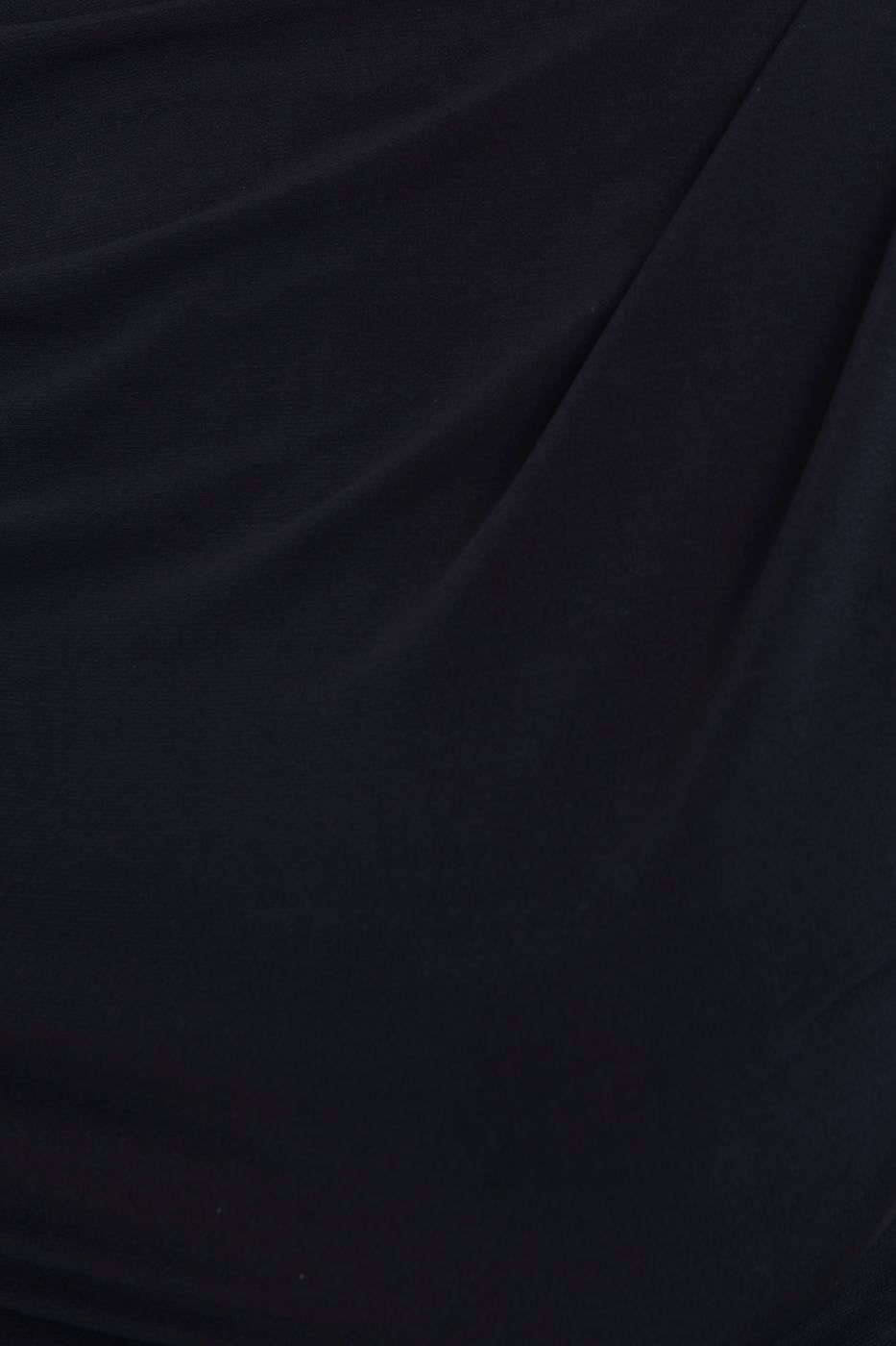 Draped Boat Neck Top Black