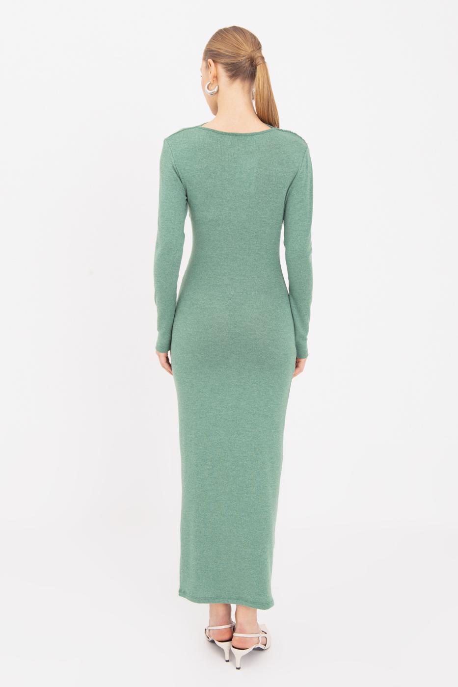 Draped Midi Dress Green