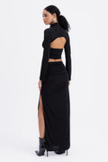 Draped Midi Skirt Black