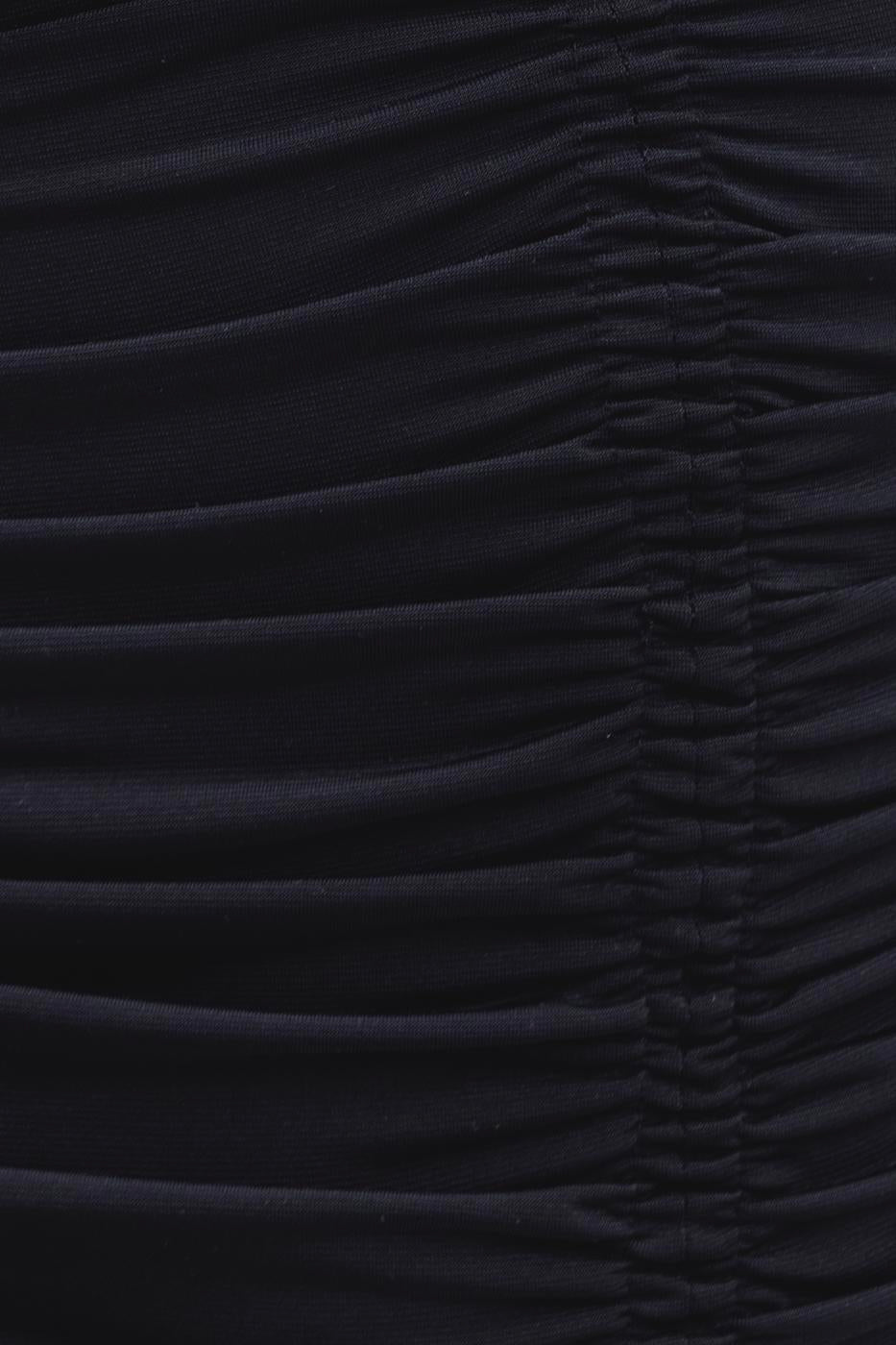 Draped Mini Pencil Dress Black
