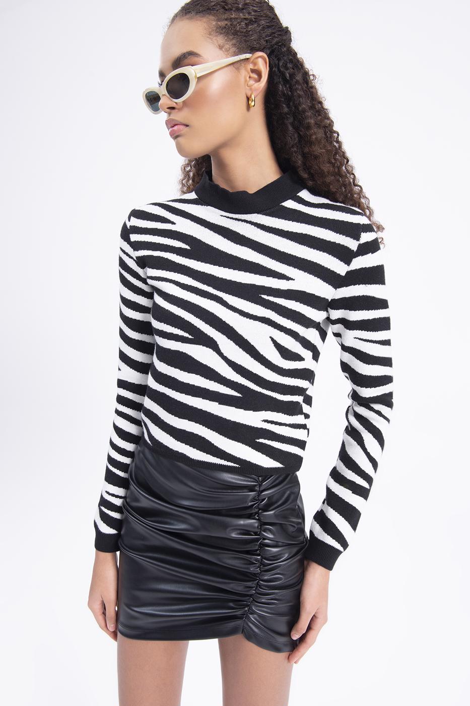 Drapped faux leather mini skirt Black