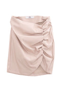 Drapped faux leather mini skirt Stone
