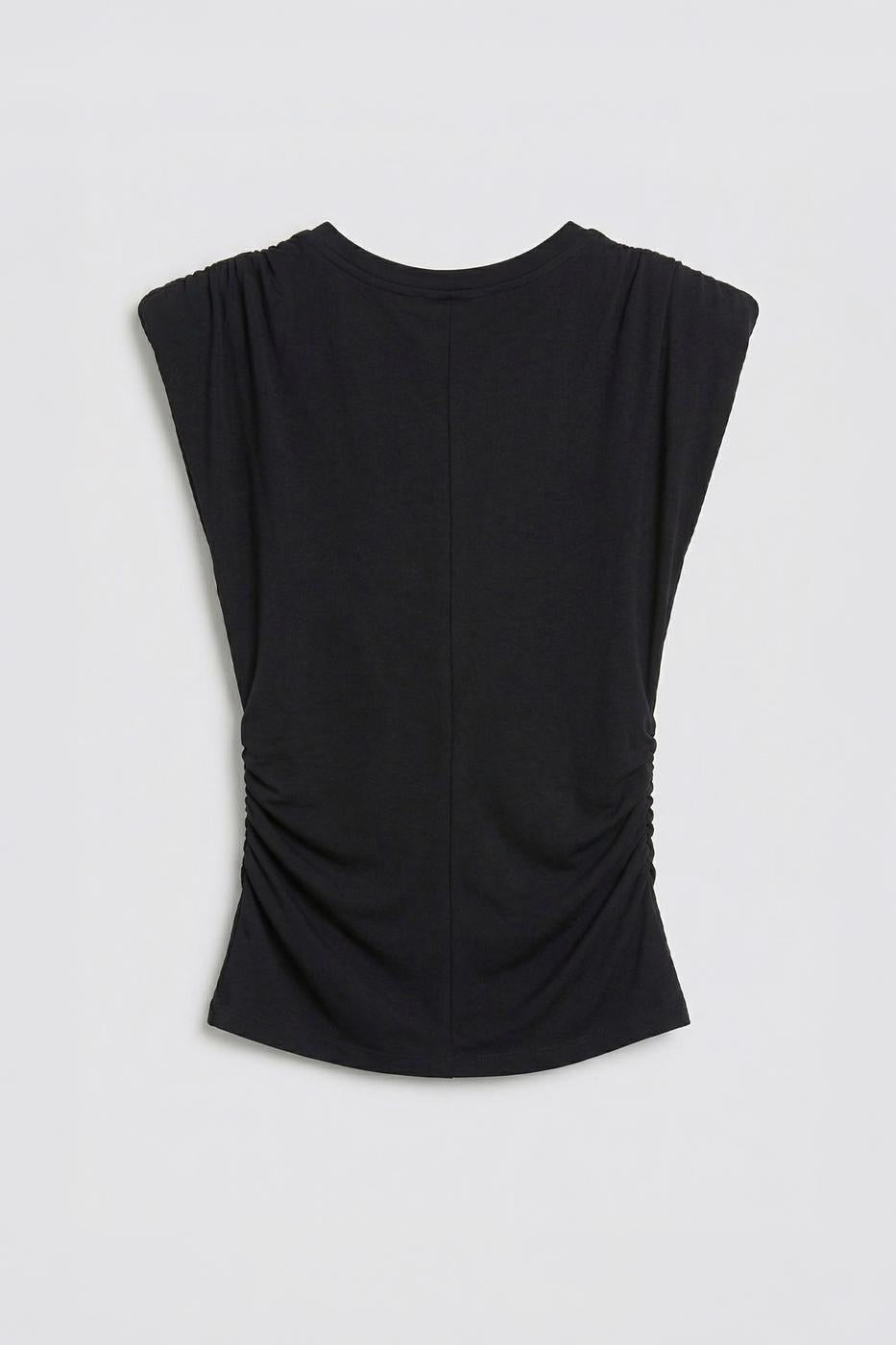 Draped Padded Top Black