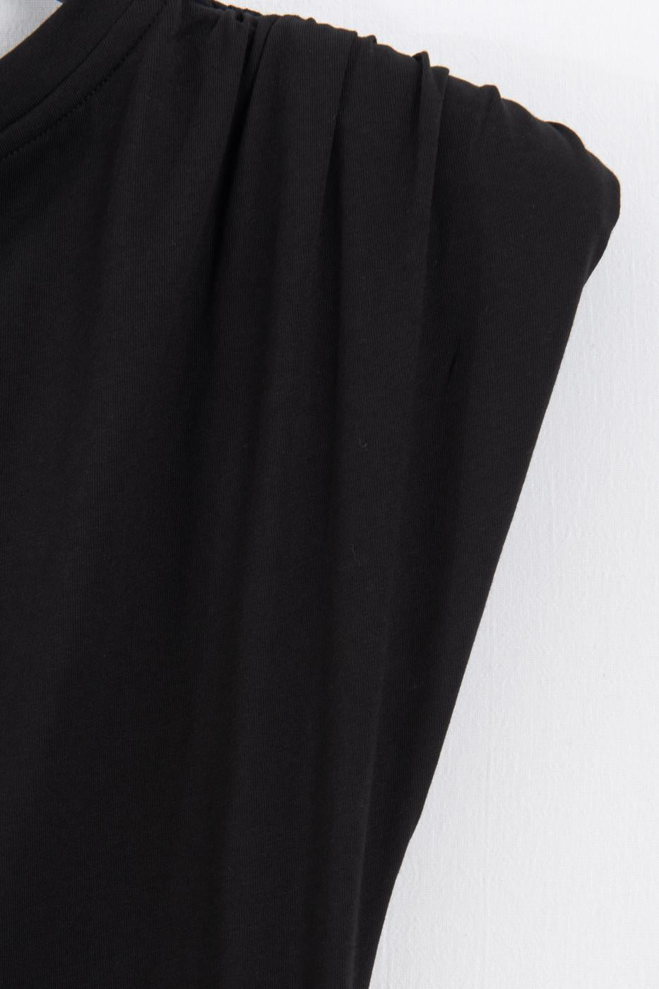 Draped Padded Top Black