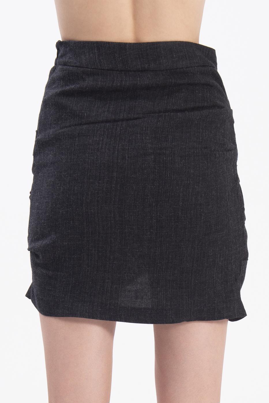 Drapped wool mini skirt