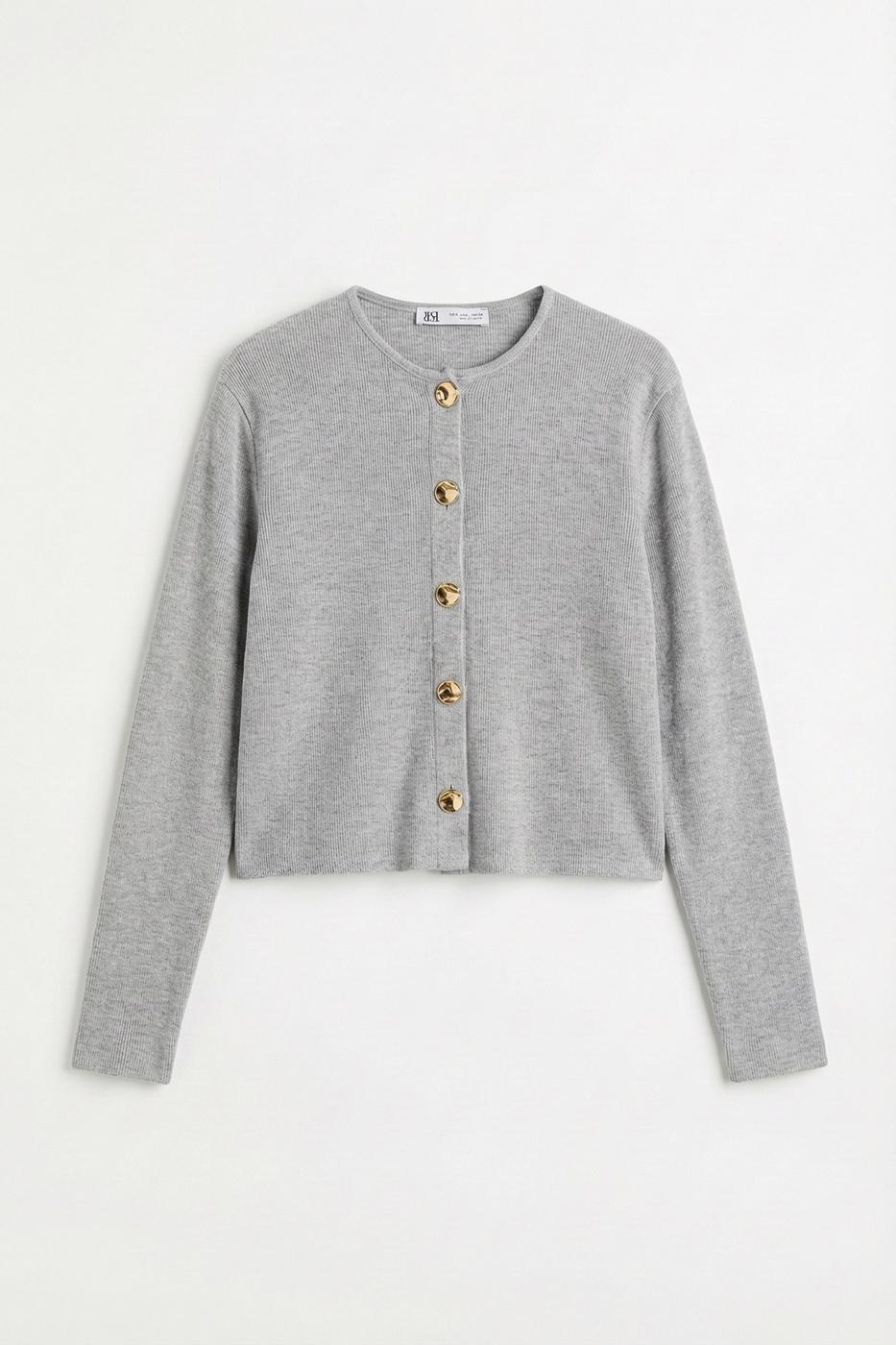 Cardigan with Button Detail Grey