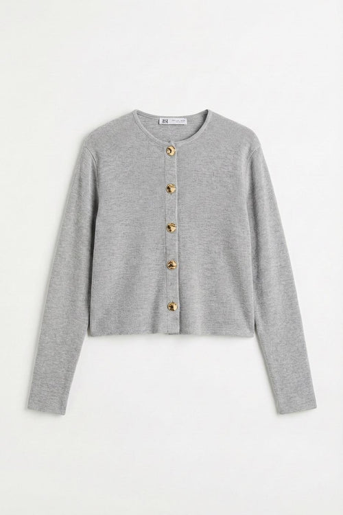 Cardigan with Button Detail Grey