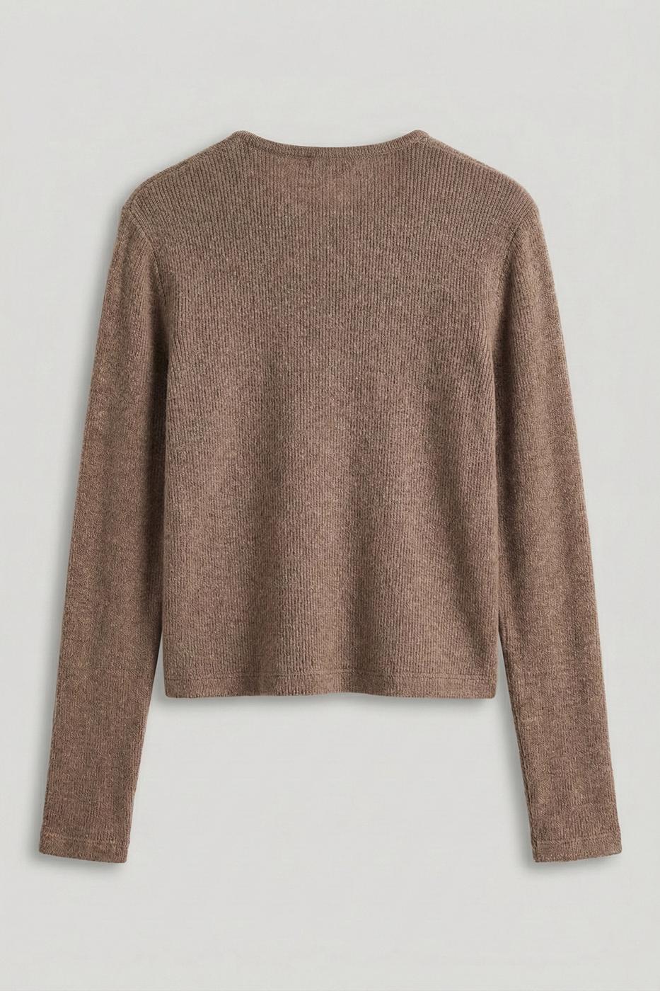 Cardigan with Button Detail Brown
