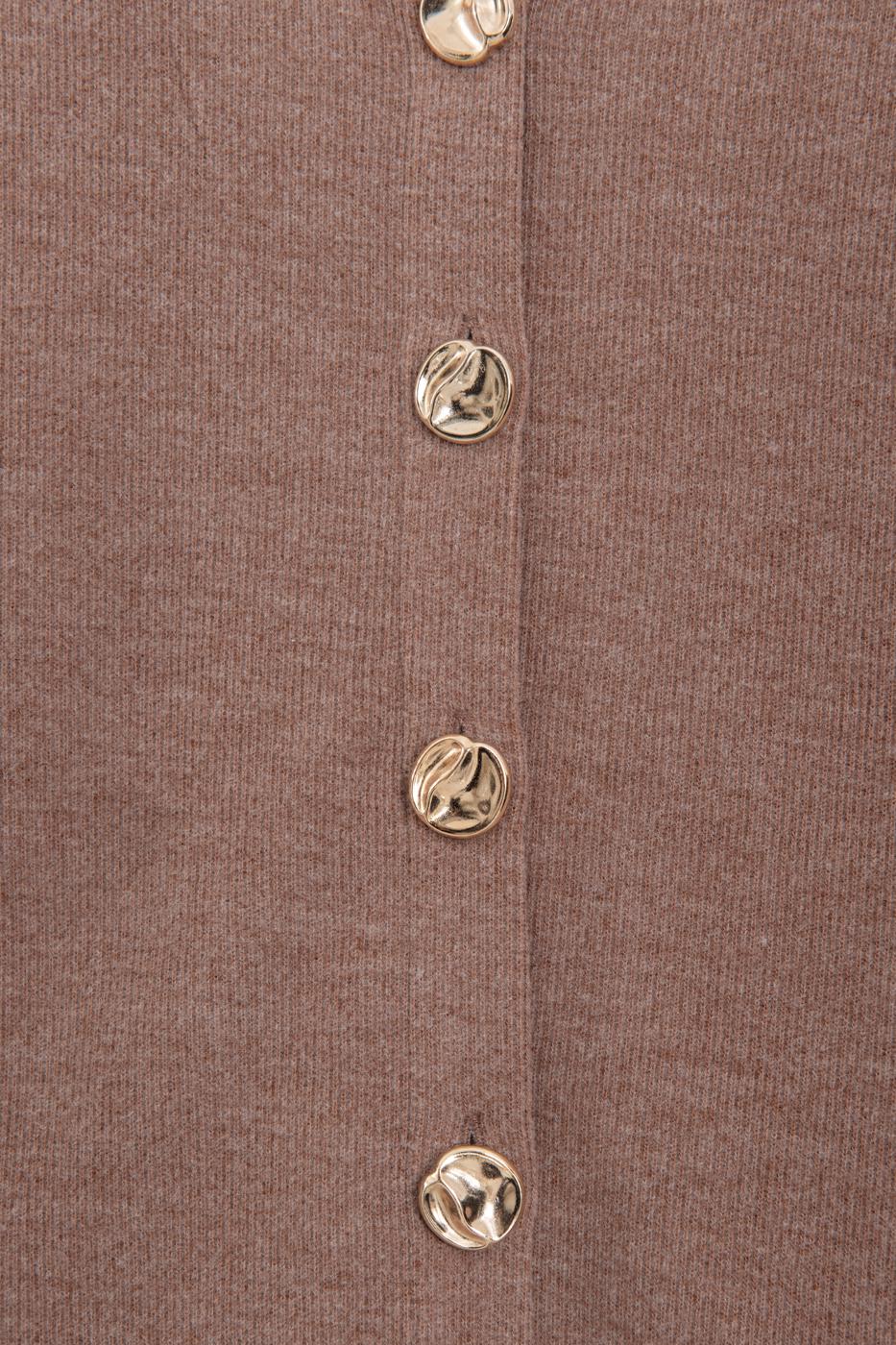 Cardigan with Button Detail Brown