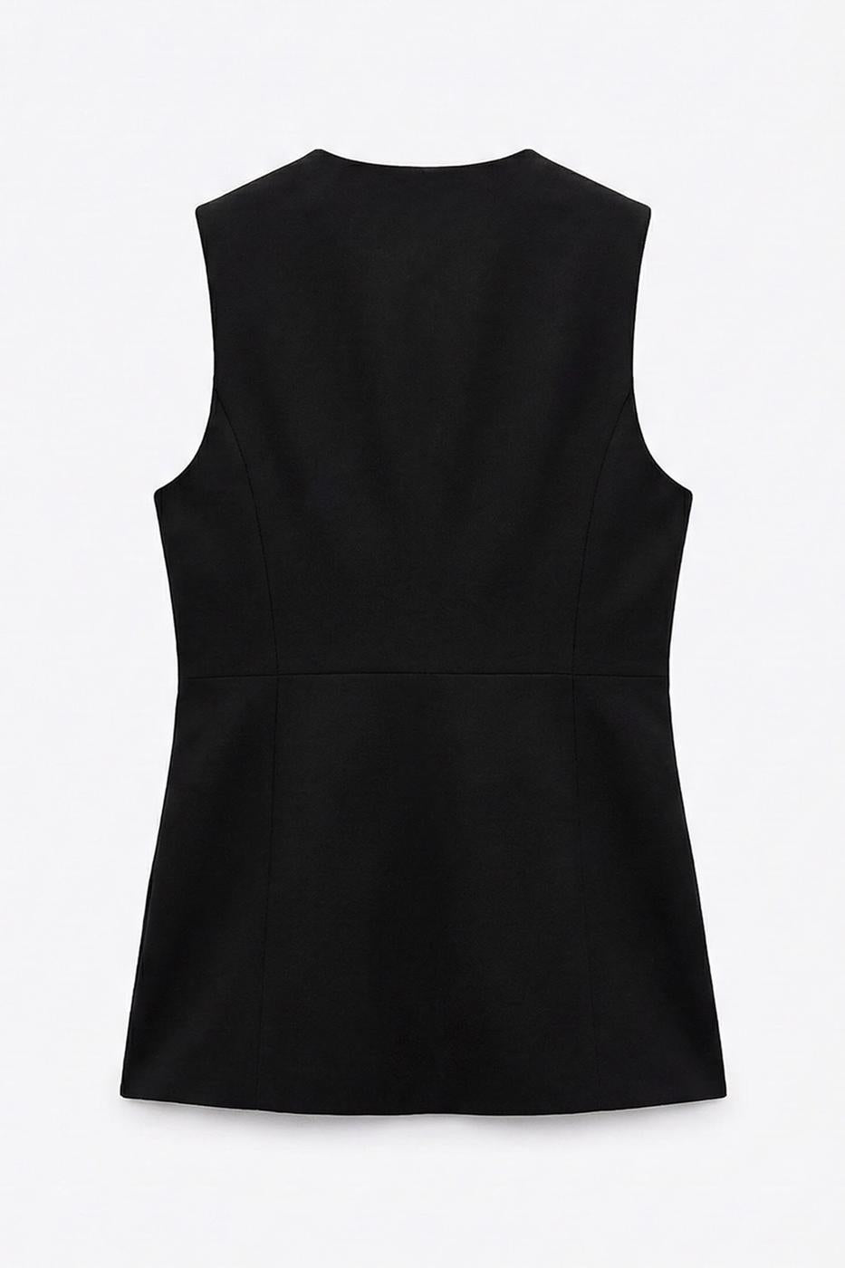 Buttoned Fit Vest Black