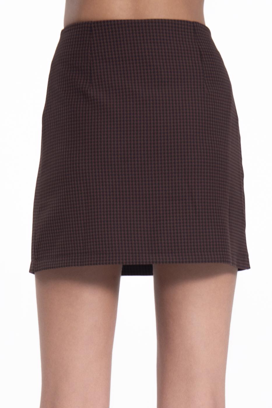 Button detailed mini skirt Brown