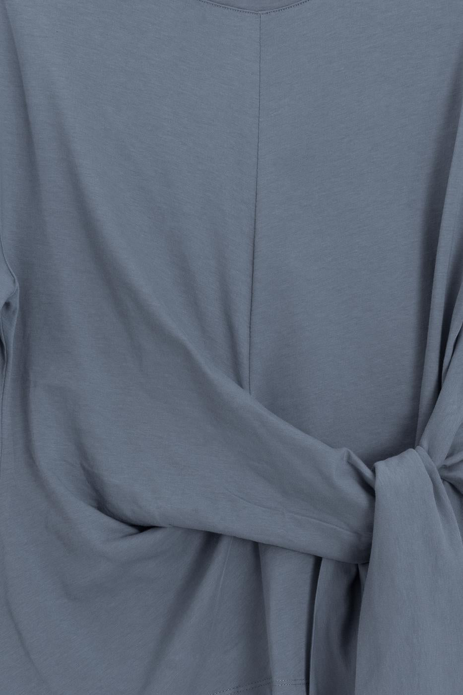 Knotted and Short Sleeve T-shirt Grey