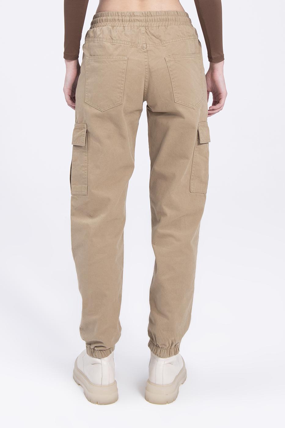 Low rise cargo pocket pants Beige