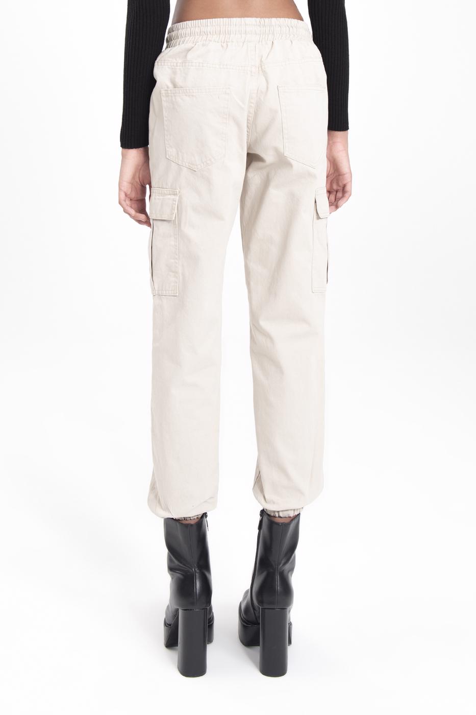 Low rise cargo pocket pants Stone