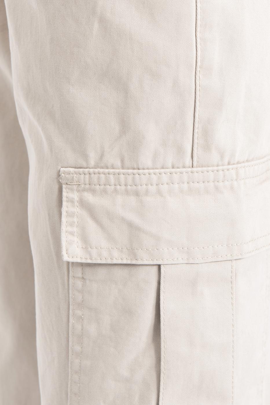 Low rise cargo pocket pants Stone