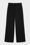 Straight Cut Loose Trousers Black