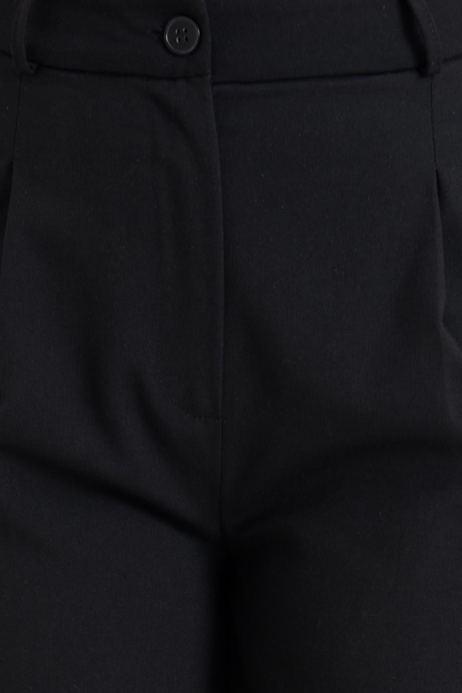 Straight Cut Loose Trousers Black