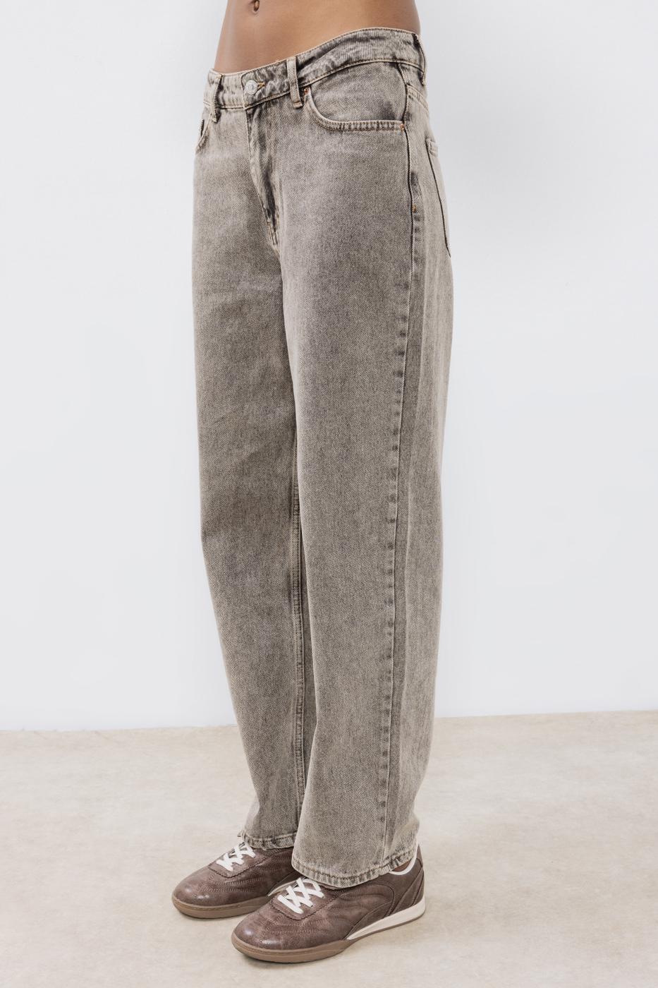 Straight Cut Denim Trousers Mink
