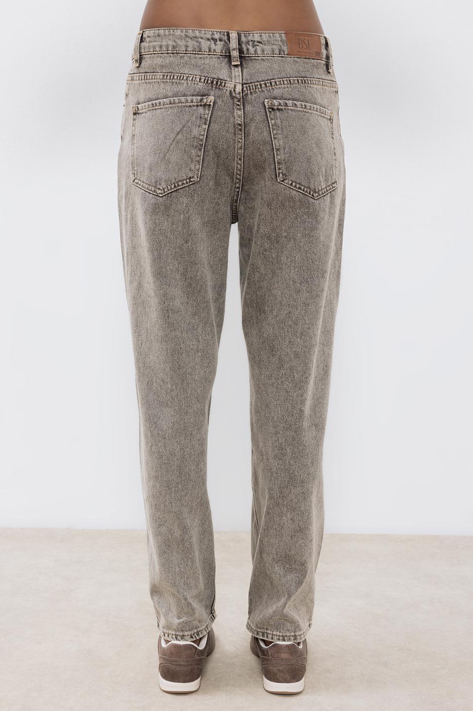 Straight Cut Denim Trousers Mink