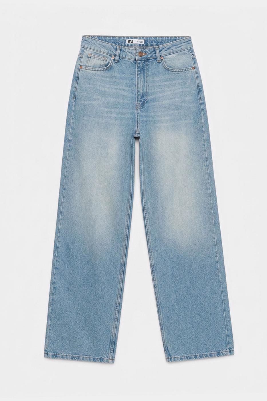 Straight Cut Denim Pants Ice blue
