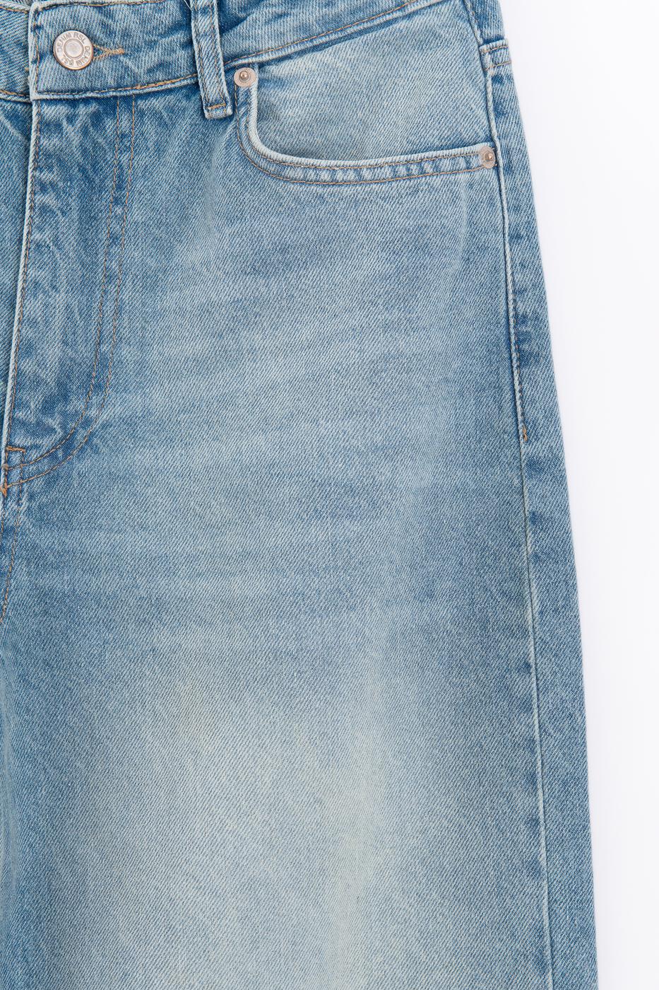 Straight Cut Denim Pants Ice blue