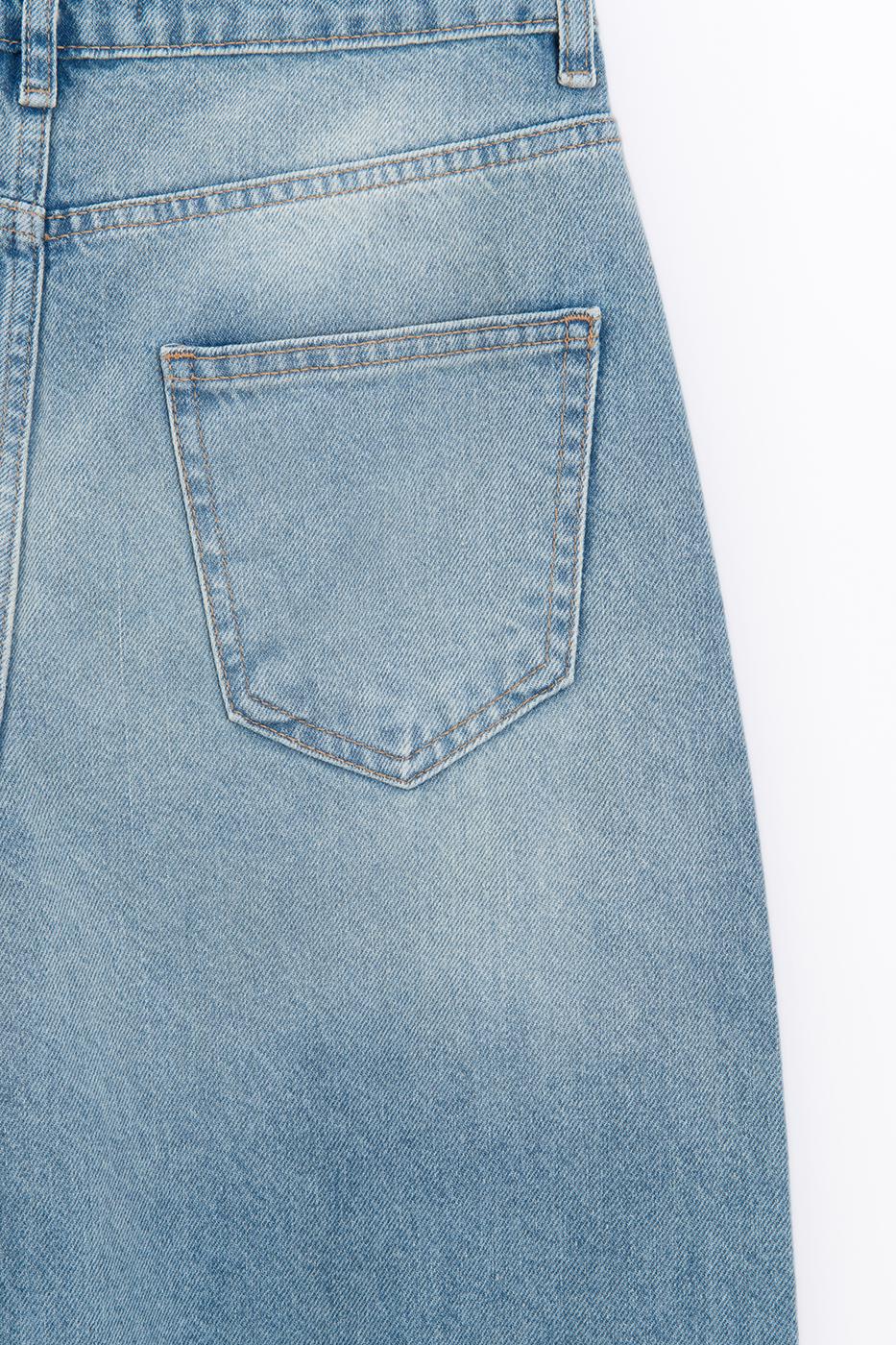 Straight Cut Denim Pants Ice blue