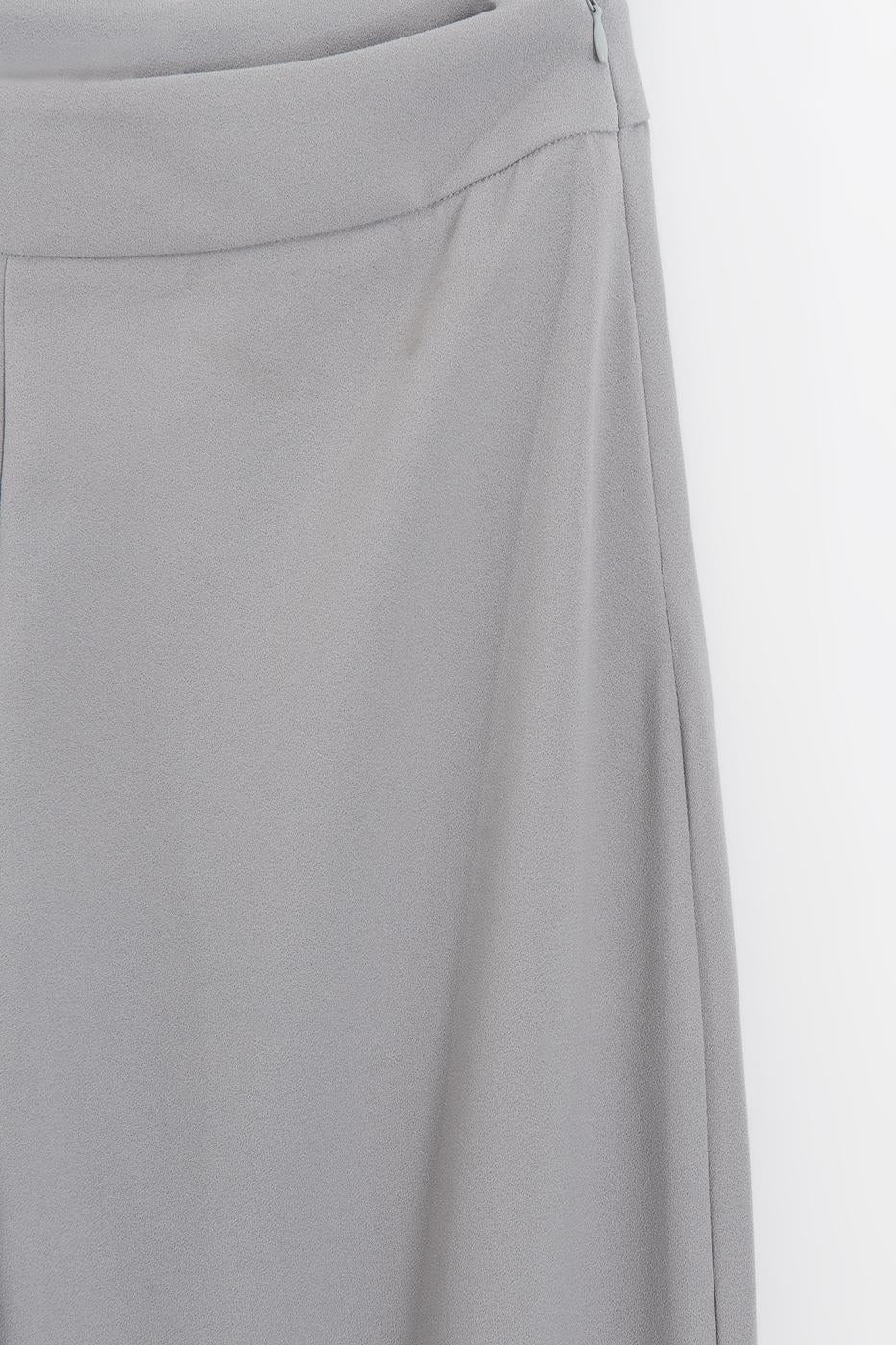 Straight Cut Fabric Trousers Grey