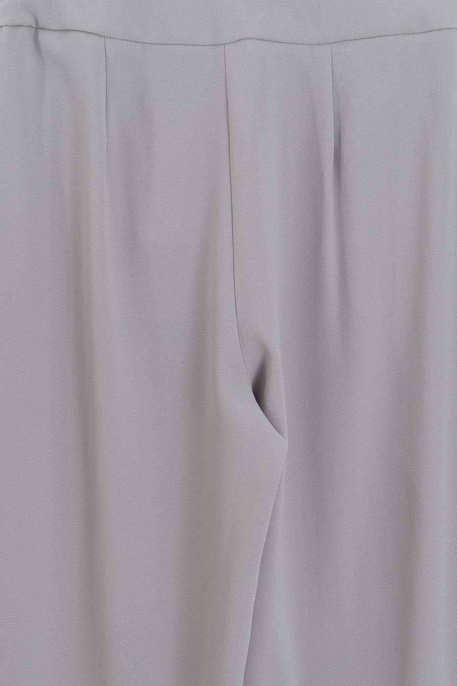 Straight Cut Fabric Trousers Grey