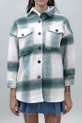 Checked Shirt Jacket Green