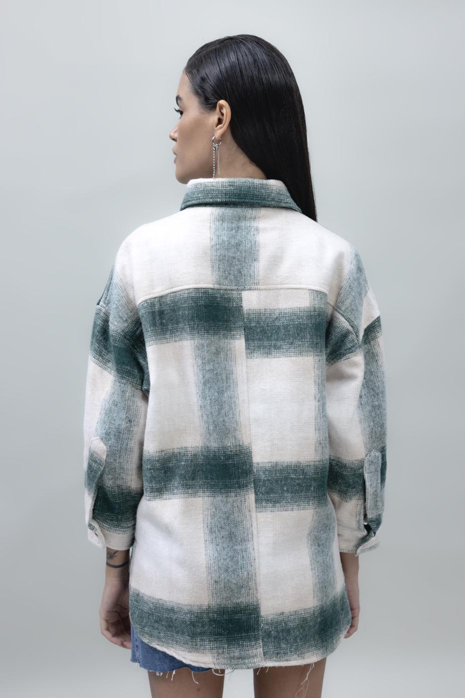 Checked Shirt Jacket Green