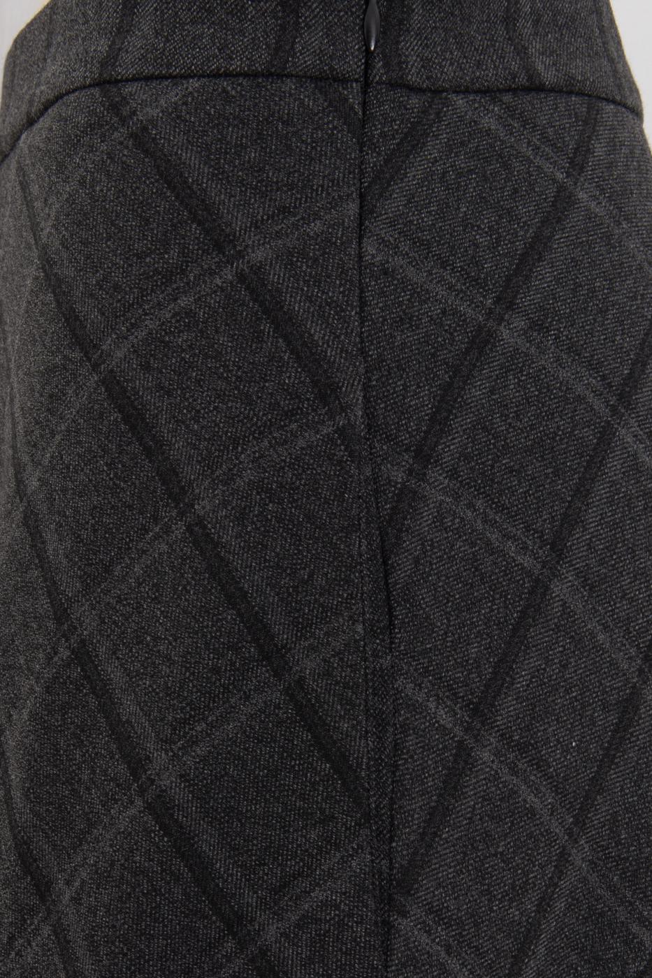 Plaid Flared Midi Skirt Anthracite