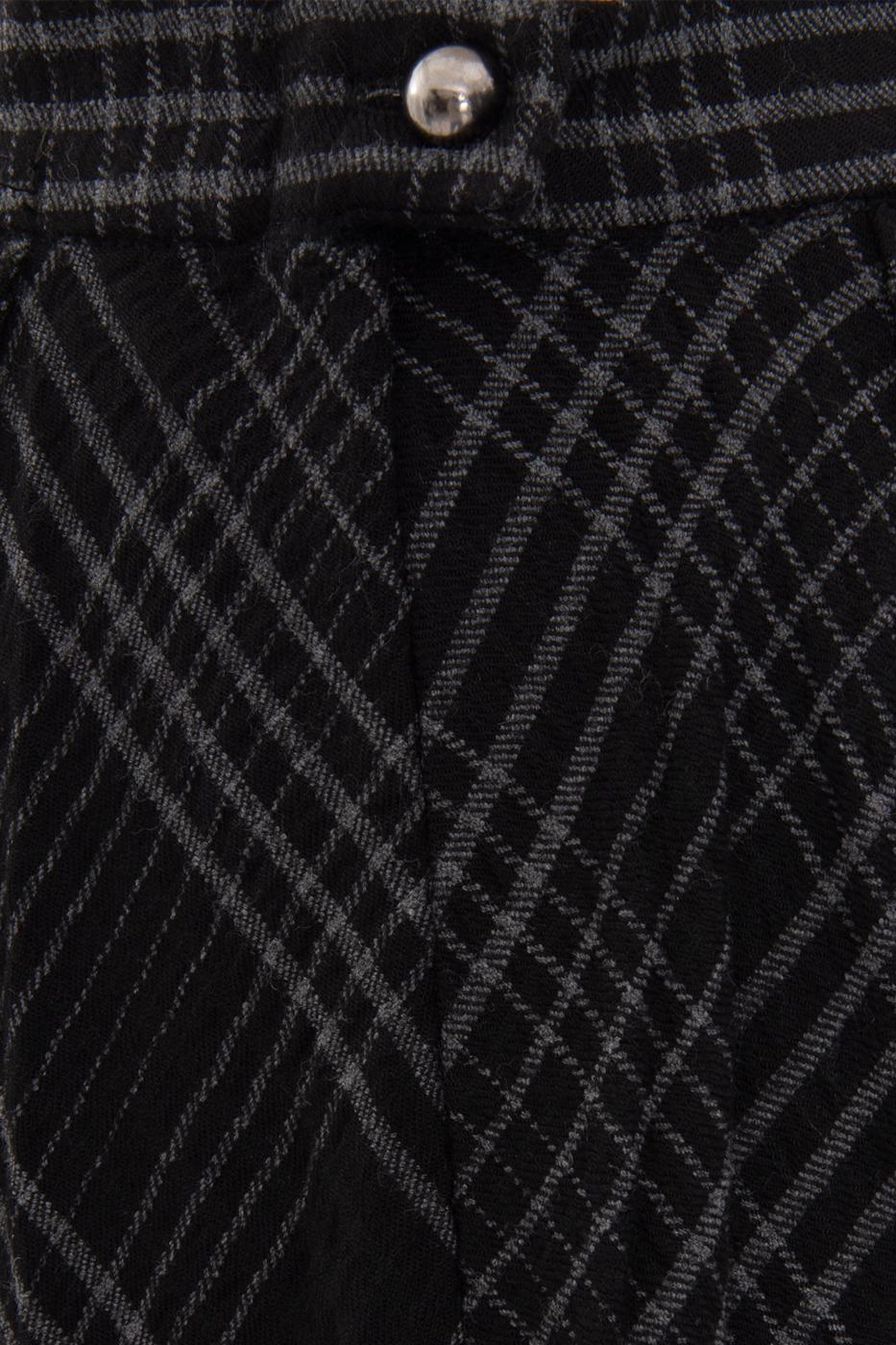 Plaid Maxi Flared Skirt Black