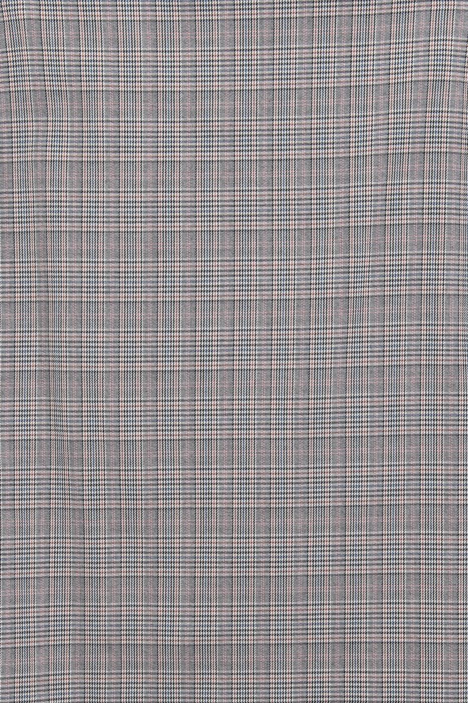 Plaid Midi Pencil Skirt Grey