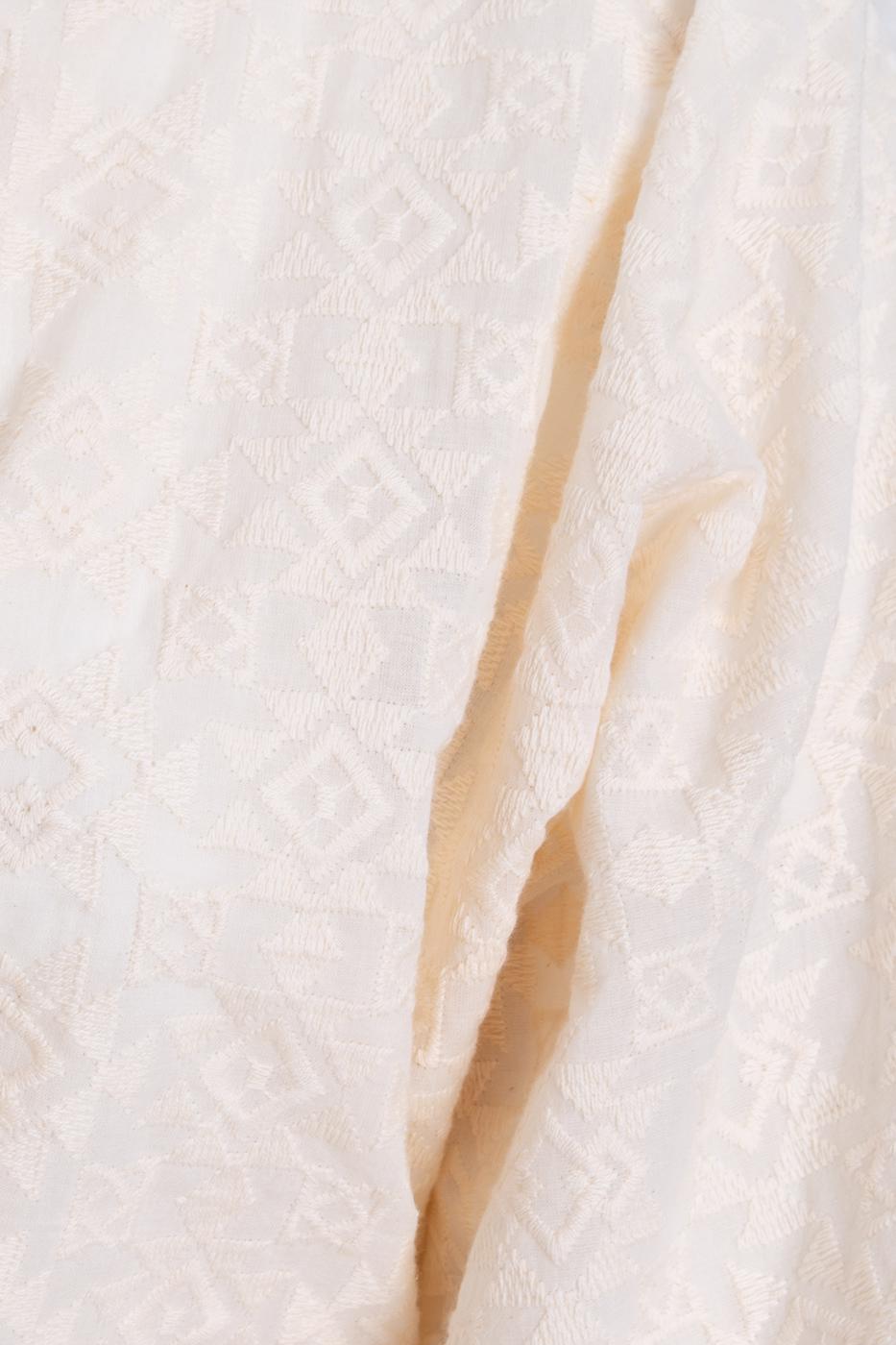 Cotton Tie Blouse Ecru