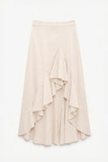 Ruffled Midi Skirt Ecru