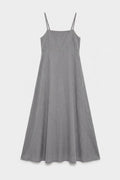 Strappy Linen Midi Dress Grey